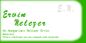 ervin melczer business card